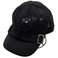 Brand New Gorgeous Black Lace Hat! Super Cute And An Adjustable Back Black Curved Brim Baseball Cap For Spring, Black Curved Brim Baseball Cap, Black Adjustable Baseball Cap For Spring, Adjustable Black Baseball Cap For Spring, Black Summer Baseball Cap, Lace Hat, Hair Therapy, Baseball Hat, Black Lace