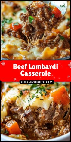 beef lombardi casserole with carrots and parmesan cheese on top