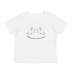 Cute Cotton T-shirt With Funny Print, Cute Organic Cotton Crew Neck T-shirt, Cute Short Sleeve T-shirt With Screen Print, White Hand Printed Crew Neck T-shirt, Soft-washed White Tops In Ring-spun Cotton, White Soft-washed Ring-spun Cotton Tops, Hand Printed Short Sleeve Graphic Tee, Family Matching Soft-washed Short Sleeve T-shirt, Hand Printed Cotton Graphic Tee