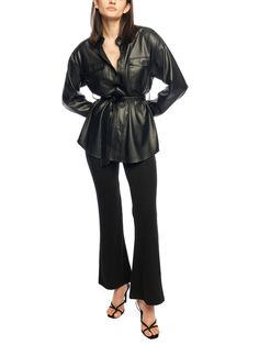 faux leather Leather Dresses, Leather Collar, Top Dress, Festival Wear, Cuff Sleeves, Sweater Jacket, Drop Shoulder, The Label, Jumpsuit Romper