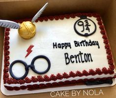 a birthday cake with a harry potter theme