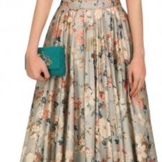 A Mint Full Maxi Skirt (With Tulle Lining) In Imported Satin With Vintage Floral Print All Over. This Is Such A Gorgeous Print In Person! And Not Available In Stores! Can Be Worn As Pakistani/Indian Outfit Optional Top Sold Separately Elegant Skirt For Reception, Spring Formal Floor-length Skirt, Elegant Long Skirt Lehenga For Spring, Elegant Spring Lehenga Long Skirt, Elegant Floral Print Lehenga For Reception, Elegant Spring Lehenga, Silk Long Skirt Dress For Reception, Silk Long Dress For Reception, Elegant Floor-length Floral Lehenga