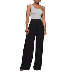 Black Solid Color Wide Leg Casual Pants Black High-waisted Dress Pants For Summer, Casual Solid Wide Leg Pants For Going Out, Casual Wide Leg Pants For Going Out, Casual Dress Pants For Spring Evenings, Casual Dress Pants For Evening In Spring, Black Wide-leg Pants For Going Out, Black Wide Leg Pants For Summer Outings, Solid Wide Leg Trousers For Going Out, Casual Black Pants For Evening