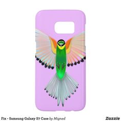 a green and yellow hummingbird with its wings spread samsung s7 case - mate