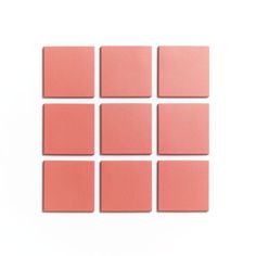 six square pink tiles arranged on top of each other