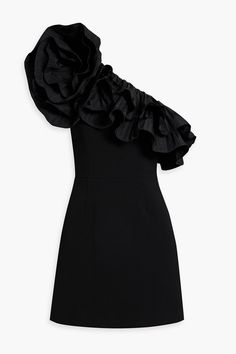 Black Mini Dress Outfit Parties, Black Dress Fancy, Formal Mini Dresses, Zara Black Dress, Rebecca Vallance, Loungewear Luxury, Mini Dresses For Women, Knitwear Design, Black Ruffle