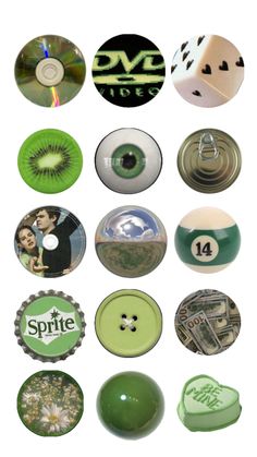 many different buttons and magnets on a white background with the words sprite written below them