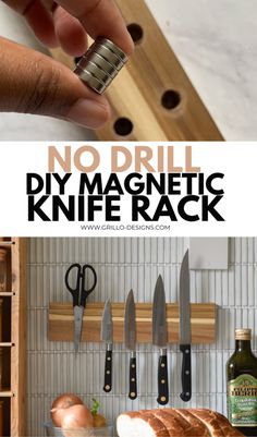 no drill magnetic knife rack is an easy way to organize your kitchen and make the most out of it