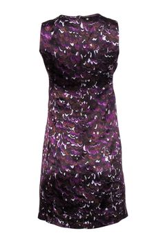 Get this printed purple dress from Nanette Lepore! Made with a keyhole neckline, this fitted frock is the perfect dressed up piece to wear with heels, sandals and beyond! Wear some gold-toned jewelry and get ready to stun. Size 2 100% Silk Fitted silhouette Keyhole neckline with pleating Zippered back Printed throughout Waist 30" Bust 34" Total length 34" Purple Teardrop Multi-stone Jewelry, Purple Floral Print Knee-length Mini Dress, 1960s Purple Dress, Nanette Lepore Dress, Keyhole Neckline, Nanette Lepore, Purple Dress, Silk Dress, Silk Printing