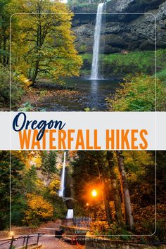 the oregon waterfall hikes with text overlay