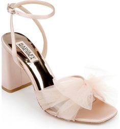 Badgley Mischka Collection Tess Ankle Strap Sandal | Nordstrom Neutral Heels Wedding, Blush Bridal Shoes, Badgley Mischka Bridal Shoes, Hoco Shoes, Weddings Shoes, Homecoming Heels, Blush Wedding Shoes, Diy Heels, Brides Shoes