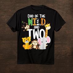 Buy Dad Of The Wild And Two Zoo Theme Birthday Safari Jungle Shirt at Fantasywears. Hight quality products with perfect design is available in a spectrum of colors and sizes, and many different types of shirts! Unisex T-Shirt – 100% Cotton (fiber content may vary for different colors) – Medium fabric (5.3 oz/yd² (180 g/m²)) – Classic fit – Tear away the label – Runs true to size Women T-Shirt – 100% combed ringspun cotton (fiber content may vary for different colors) – Light fabric (4.3 oz/yd² (146 g/m²)) – Slim fit with a longer body length – Tear away [...] Themed Cotton T-shirt With Letter Print, Novelty Graphic Print T-shirt For Birthday, Fun Father's Day T-shirt With Graphic Print, Themed Custom Print Crew Neck T-shirt, Father's Day Black T-shirt With Funny Print, Fun Graphic Print T-shirt For Father's Day, Funny T-shirt For Birthday And Father's Day, Father's Day Novelty Short Sleeve T-shirt, Funny Shirt For Birthday And Father's Day