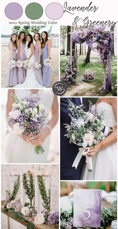 the wedding color scheme for lavender and greenery