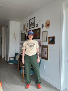 "90s military fatigue green pants  no tag size  Rise: 12\" Flat across: 19\" Inseam: 28\"  Thigh flat: 14\" hips: 23\" Boho, retro, 60s, 70s, 80s, and 90s vibes  Vintage items may have imperfections, if they are major or extremely visible they will be noted Smoke free home  No shedding pets Cleaned before mailing + urban outfitters  + free people + madewell  + vintage  Vintage items may/will probably have imperfections, if they are major or extremely visible they will be noted. Buying vintage items could mean they are different than what you had expected, but still just as lovely because they have lived a full life and have a story to tell!  We know that paying for shipping isn't ideal, but we are a small company and vintage items can be quiet heavy since they are made out of better materi Vintage Cargo Style Pants For Streetwear, Vintage Cargo Style Pants For Spring, Vintage Relaxed Fit Cargo Pants For Spring, 90s Green Wide Leg Pants, 90s Style Green Wide Leg Pants, 90s Style Green Wide-leg Pants, Vintage Cargo Pants For Spring Streetwear, Fitted Green Cargo Pants For Streetwear, Green Cotton Cargo Work Pants