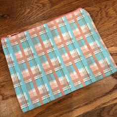 "**I ONLY HAVE THE PLAID BAG LEFT IN STOCK.** This little canvas makeup bag is PERFECT for your purse or travel! It measures 6x7.5\" and zips at the top. Let me personalize one for you or for a gift! A little personalization makes a gift extra special! In the \"Notes to Seller\" section, please specify: 1. What name or initials (in order) you prefer on the bag. 2. What font you prefer. -Print font (as on bag in photo). -Curly font (see photo). 3. What color thread for personalization." Zipper Pouch Tote Cosmetic Bag, Zipper Tote Cosmetic Bag As Gift, Gift Cosmetic Tote Bag With Zipper, Tote Cosmetic Bag With Zipper, Monogrammed Makeup Bags, Curly Font, Monogram Cosmetic Bag, Plaid Bag, Personalized Cosmetic Bags