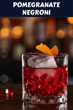 A vibrant Pomegranate Negroni cocktail showcases the perfect blend of sweet and tart flavors, featuring gin along with red bitter liqueur and pomegranate juice, visually delightful and perfect for any occasion.