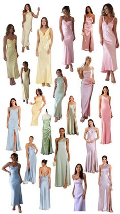 many different types of women in dresses