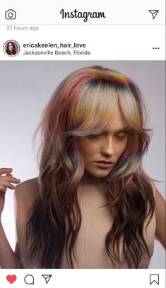 Tri Colored Hair, Natural Color Blocking Hair, Colour Block Hair, Fashion Hair Color Ideas, Unique Hair Cuts, Colorblock Hair, Hair Color Underneath