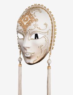 Pompeia venetian mask for sale Venetian Mask For Mardi Gras, Traditional White Carnival Mask, Traditional White Mask For Carnival, Traditional White Masks For Carnival, White Venetian Masks For Theater, Venetian White Mask For Theater, Formal Venetian Baroque Masks And Prosthetics, Venetian Masks And Prosthetics For Festivals, White Venetian Masks And Prosthetics For Theater