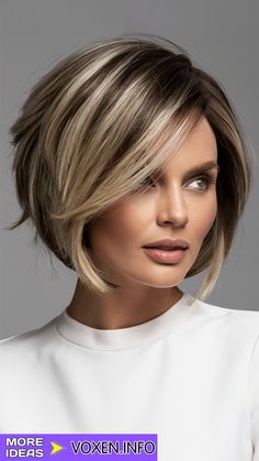 Pictures Of Back Of Short Hair Bobs, Winter Hair Color Short Bob Haircuts, Brunette Chin Length Bob, Ear Length Bob Hairstyles, Bob With Short Layers, Types Of Bob Haircut, Bob Haircut Round Face, Short And Sassy Hair, Layered Bob With Fringe