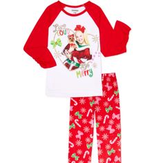 Up For Purchase Is A Brand New/ Nwt Jojo Siwa Pajamas. The Pajamas Are So Adorable And Will Have Your Little Siwanator Ready For The Holidays. The Shirt Is White With Red Raglan Sleeves. The Front If The Shirt Has Large Heart With Jojo And Bowbow Inside. The Shirt Says "Live Loud, Be Merry". The Pants Are Red Fleece With Candy Canes, Snowflakes And Bows All Over. The Pajamas Are 100% Polyester. The Pajamas Are Flame Resistant. As Per Usa Government Regulations, Children's Sleepwear, Pajamas Or L White Winter Pajama Party Sets, White Pajama Party Set For Winter, White Sets For Winter Pajama Party, White Sets For Pajama Party In Winter, White Christmas Sleepwear Sets, White Christmas Pajama Party Sleepwear, White Christmas Sleepwear For Pajama Party, Cute White Holiday Sleepwear, White Holiday Loungewear Sets