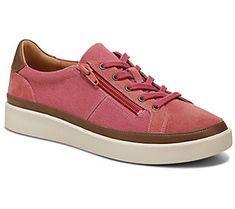 The side-zip closure, the lace-up detailing. Then you add in the sleek look of the suede and leather design and you've got one fabulous everyday shoe. From Vionic®. Casual Sneakers With Suede Overlays, Casual Lace-up Sneakers With Suede Overlays, Casual Sneakers With Suede Overlays And Round Toe, Leather Sneakers With Zipper Closure For Spring, Leather Sneakers With Zipper Closure, Spring Lace-up Sneakers With Zipper Closure, Everyday Shoe, Heel Pain, Everyday Shoes