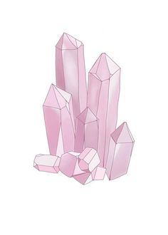 pink crystals on white background with clippings to the left and right side for text