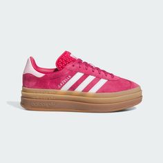 adidas Gazelle Bold Shoes - Pink | Women's Lifestyle | adidas US Gazelle Bold Shoes, Pink Gazelles, Adidas Gazelle Bold, Gazelle Bold, Bold Shoes, Preppy Shoes, Shoe Wishlist, Adidas Pink