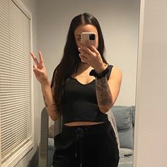 **Rare Find/ Sold Out** Never Worn/Doesn’t Fit One Size Fits As A Small New Without Tags Casual V-neck Crop Top For Night Out, Casual Black V-neck Tank Top, Casual Black V-neck Crop Top, Black Casual V-neck Crop Top, Tops Brandy Melville, White Off Shoulder Top, Pretty Blonde, Mock Neck Crop Top, Butterfly Top