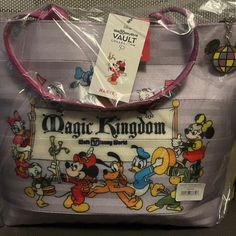 Walt Disney World 50th Anniversary Tote Bag By Harveys Vault Bag Brand New Celebrate The 50th Anniversary Of The Most Magical Place On Earth With This Tote Bag From Harveys, Made Using Their Signature Seatbelt Fabrication. You'll Be Able To Lose Yourself In Nostalgic Memories But Will Always Be Able To Find Your Way Back As One Side Features The Original Map Of Walt Disney World As It Was When It Opened In 1971. Made Of Durable Automotive Seatbelts Map Of Magic Kingdom From 1971 On One Side Mick Disney Bags For Daily Use, Daily Disney Style Bag, Disney Rectangular Bags For Disney Fan Events, Disney Rectangular Shoulder Bag For Travel, Disney Style Rectangular Shoulder Bag For Travel, Disney Style Shoulder Bag With Removable Pouch, Disney Rectangular Travel Bag, Disney Style Shoulder Bag For Travel, Disney Style Shoulder Bag For Everyday Use