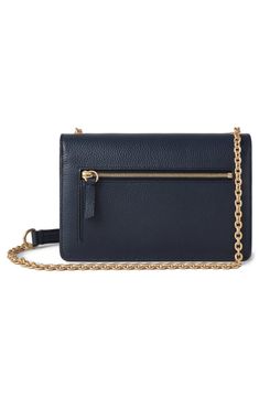 A gleaming turnlock closure and chain strap put the polish on a sleek compact clutch fashioned from Italian leather and featuring a perfectly organized interior. Top flap with turnlock closure Optional chain strap Interior zip and slip pockets; eight card slots Leather lining Calfskin leather Imported Designer Handbags Perfectly Organized, Leather Clutch, Night Sky, Chain Strap, Italian Leather, Designer Handbags, Card Slots, Calf Skin, Slots