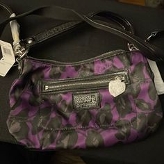 Questions? Leave A Comment Below! Coach Purple Bag With Adjustable Strap, Coach Purple Shoulder Bag With Adjustable Strap, Coach Purple Shoulder Bag For Evening, Coach Purple Crossbody Shoulder Bag, Coach Purple Evening Bag, Coach Purple Shoulder Bag, Coach Leather Bag, Coach Legacy, Coach 1941