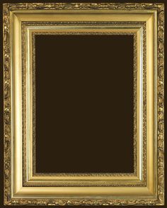 an ornate gold frame with black background