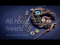 an image of a broochet with the words all about swirls on it