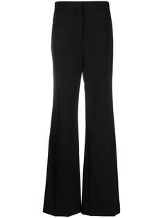 Stella McCartney Stella Iconics Flared Trousers - Farfetch Black Style Icons, Uzun Boy, Black Flare Pants, Coastal Granddaughter, Black Wide Leg Pants, Planet People, Flared Trousers, Black Flare, Bell Bottom Pants