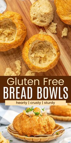 gluten free bread bowls with text overlay