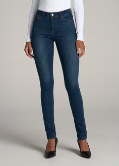 About Our Tall Jeans For Women Not a high-rise and not a low-rise, these staple skinny jeans for tall women offer a happy medium. Designed to hit just below the natural waist, our Sarah jeans are made of a comfortable fabric with an ultra-flattering silhouette. We created these tall jeans for women to be the perfect everyday pair that you can wear any day of the week, whether you’re out running errands, working in the office or meeting friends for dinner. The extended inseam of these tall skinny Jeans For Tall Women, After Work Drinks, Belted Cardigan, Meeting Friends, Tall Jeans, Jeans For Women, High Rise Denim, Tall Women, Design Model