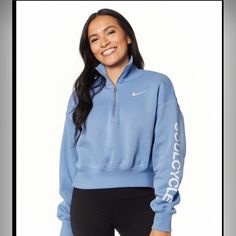 Nike Soul Cycle Sweatshirt Quarter Zip Light Blue Size Small Never Worn Nike Half Zip, Soul Cycle, Tops Nike, Nike Blue, Nike Tops, Half Zip, Quarter Zip, Nike Women, Cycling