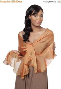 Bold and Bright colors for this season. With this Silk Fluttering Wrap in sophisticated orange that, much like Amber, a warm, honeyed yellow, you can imagine a faraway lands and locales. To buy a set of scarf and flower clip click on this link: Elegant Gold Scarves For Spring, Elegant Orange Summer Scarf, Elegant Brown Scarf For Spring, Chic Brown Scarves For Spring, Gold Shawl For Fall, Wedding Shawls, Silk Chiffon Scarves, Wedding Shawl, Chiffon Scarf