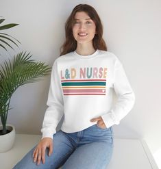 Labor and Delivery Nurse Sweatshirt L&D Nurse Sweater Baby - Etsy Photography Trends, Jamie Fraser, Crew Neck Shirt, Supply Chain, Christmas Sweatshirts, Sew-in Labels, Heavy Fabric, Holiday Outfits, Crew Neck Sweater