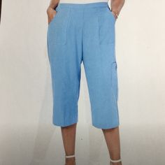 Nwt- Brightens Your Collection With These Comfy Capris From Alfred Dunner, Designed With A Classic Cropped Silhouette Comfortable Pull-On Styling, Go For A Casual Weekend Or Dress It Up With Heels For Work, Waist; 33”, Hips; 21” Flat, Inseam 18”, 65% Rayon, 35% Polyester. Mid-rise Bottoms For Spring Daywear, Spring Mid-rise Bottoms For Daywear, Spring Season Mid-rise Bottoms For Daywear, Short Length Bottoms With Pockets For Daywear, Fitted Capris With Pockets For Spring, Bermuda Workwear Bottoms With Pockets, Fitted Spring Capris With Pockets, Casual Fitted Capris With Pockets, Casual Short Length Capris With Pockets