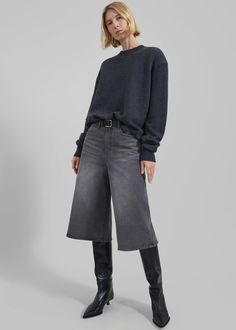 Low Classic Denim Bermuda Pants - Grey – The Frankie Shop Bermuda Pants, Frankie Shop, Pocket Belt, Clothes Shop, Back Patch, Limited Stock, Denim Fabric, Oversized Fits, Latest Fashion Trends