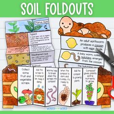 soil foldouts with pictures of plants and animals