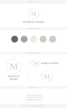 the logo and business card design for michael wiedel, an interior decorator