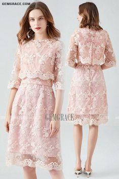 10% off now|Free shipping world-wide. L-5XL Elegant Pink Lace Dress Plus Size with Jacket at GemGrace. Click to learn our pro custom-made service for wedding dress, formal dress. View #SemiFormalDresses for more ideas. Spring Lace Dress For Mother Of The Bride, Spring Mother Of The Bride Lace Dress, Pink Lace Dress For Mother Of The Bride, Pink Long Sleeve Lace Dress With Lace Patchwork, Formal Pink Long Sleeve Lace Dress, Pink Lace Dress With Lace Patchwork For Formal Occasion, Pink Lace Dress For Wedding Guest, Pink Knee-length Feminine Lace Dress, Pink Knee-length Lace Dress With Lace Trim