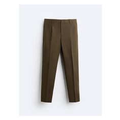 PLEATED COTTON - LINEN PANTS Brown Chinos With Pockets And Straight Hem, Chino Cotton Twill Straight Pants With Belt Loops, Cotton Dress Pants With Pockets, Cotton Dress Pants With Pockets And Straight Hem, Cotton Dress Pants With Straight Hem, Business Casual Straight Chinos With Hip Pockets, Tapered Chinos With Belt Loops, Brown Tapered Leg Chinos With Welt Pockets, Tapered Straight Chinos With Belt Loops