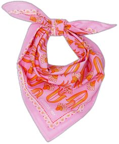 A pinkish-purple and orange bandana with an orange floral print. Cute Bandana Outfits, Being Girly, Being Quiet, Melie Bianco, Baby Wipe, Bandana Design, Fall 24, Country Concert, Cloth Napkin