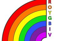 a rainbow with the word rovy above it