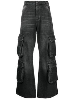 smoky black cotton multiple cargo pockets whiskering effect logo patch to the front belt loops two side inset pockets two rear patch pockets wide leg long length Diesel Clothing, Black Cargo Pants, Jeans Cargo, Cotton Jeans, Diesel Jeans, Denim Design, Cargo Jeans, Dream Clothes, Jeans Black