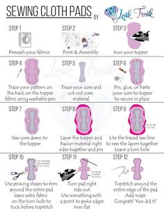 the instructions for sewing clothes and how to sew them in different styles or sizes